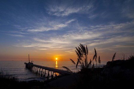 Pierfect Sunset Silhouette by Chris Moyer art print