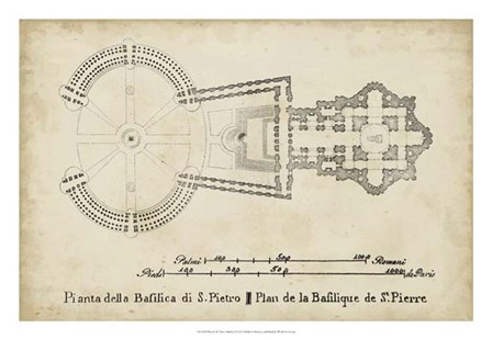 Plan for St. Peter&#39;s Basilica art print