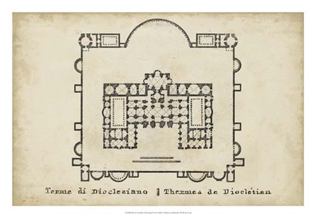 Plan for the Baths of Diocletian art print