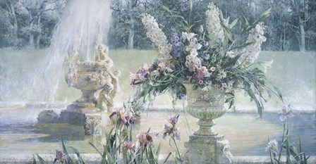 Fountain in the Country Estate by Larisa Psaryova art print