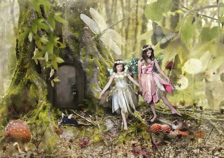 Frolicking Fairies by Liz Zernich art print