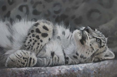 Snow Leopard Reclining by Pip McGarry art print