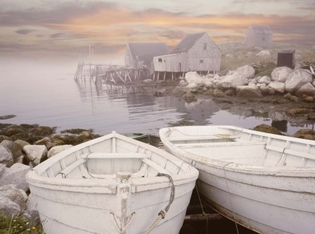 Two Boats at Sunrise, Nova Scotia 11 by Monte Nagler art print