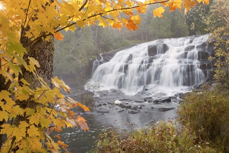 Lower Bond Falls In Autumn #2, Bruce Crossing, MI 11 by Monte Nagler art print