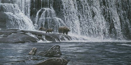 Grizzlies / Falls by Ron Parker art print