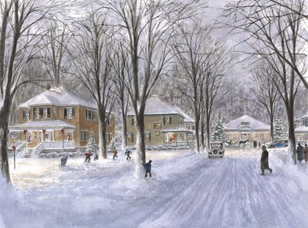 The Snowball Fight by Stanton Manolakas art print