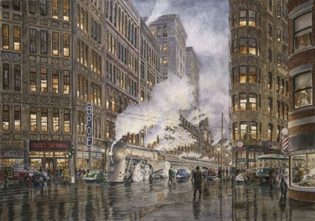 20Th Century Ltd. At Syracuse NY, Washington And Wharf Sts., c.1936 by Stanton Manolakas art print