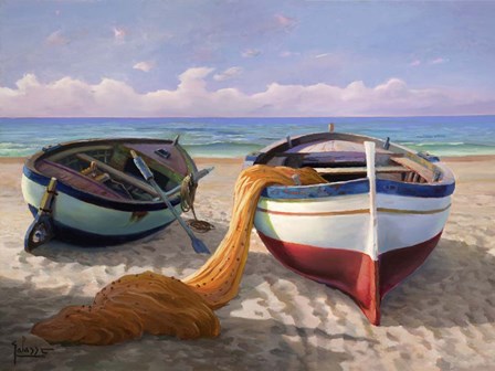 Barche sulla Spiaggia by Adriano Galasso art print