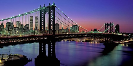 Manhattan Bridge and Skyline (detail) by Richard Berenholtz art print