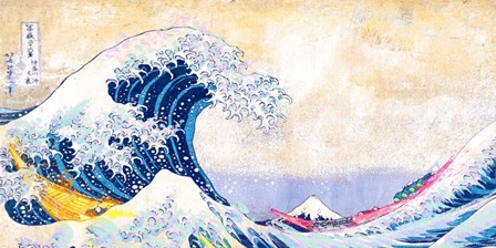 Hokusai&#39;s Wave 2.0 (Detail) by Eric Chestier art print