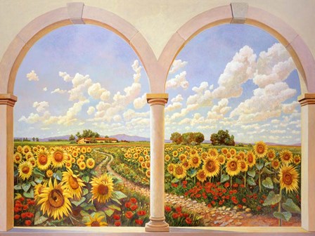 Strada dei Girasoli by Andrea Del Missier art print