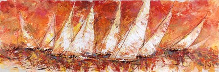 Regata al Tramonto by Luigi Florio art print