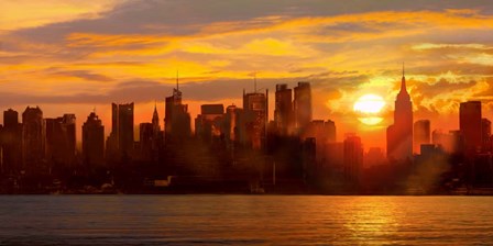 Sunset over Manhattan by Shaun Green art print