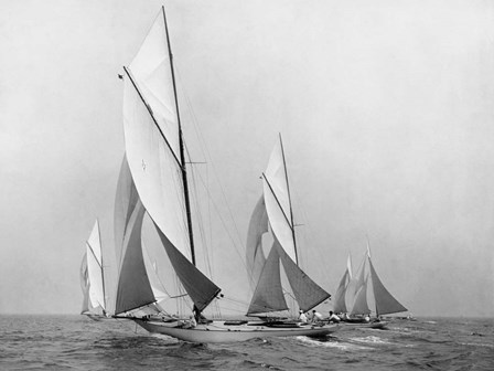 Saliboats Sailing Downwind, ca. 1900-1920 by Edwin Levick art print