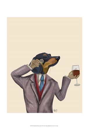 Dachshund Wine Snob by Fab Funky art print
