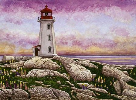 Nova Scotia - Peggy&#39;s Cove Lighthouse by Thelma Winter art print