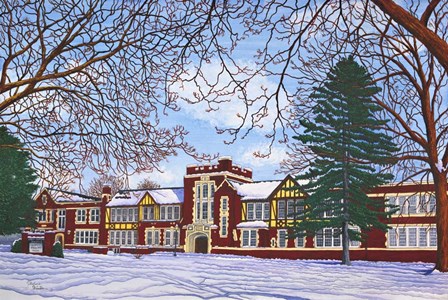 Eden Central School, Eden, Ny by Thelma Winter art print