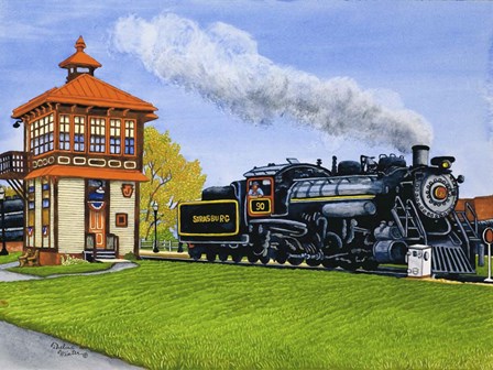 Engine #90 At The Switch Tower, Strasburg Pa by Thelma Winter art print