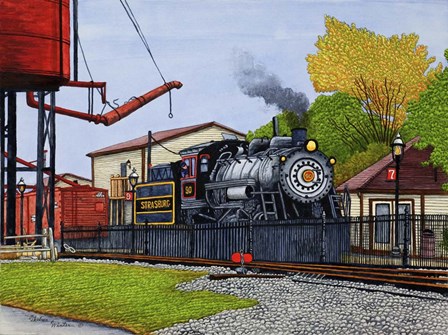 Engine #90 At The Water Tower, Strasburg Pa by Thelma Winter art print
