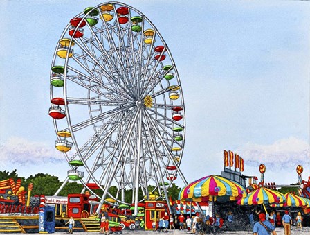 Ferris Wheel Erie County Fair, Hamburg Ny by Thelma Winter art print