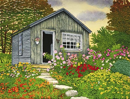 Flower Shed II, Arlington Vt by Thelma Winter art print