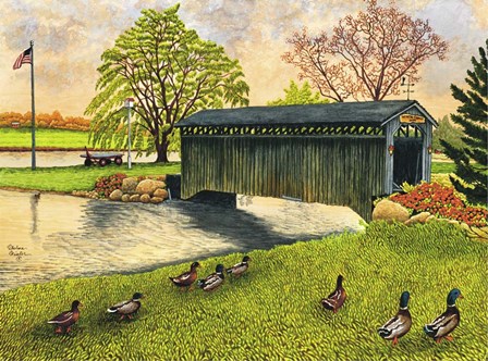 Winter&#39;s Covered Bridge, North Collins Ny by Thelma Winter art print