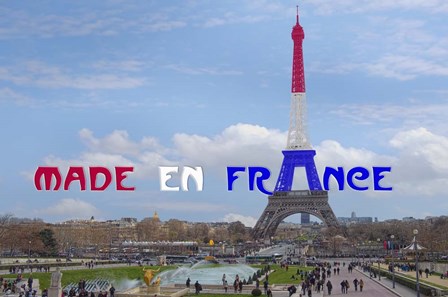 Made en France with Eiffel Tower by Cora Niele art print