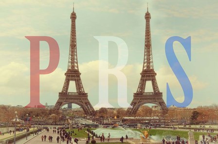 Paris with Two Eiffel Towers by Cora Niele art print
