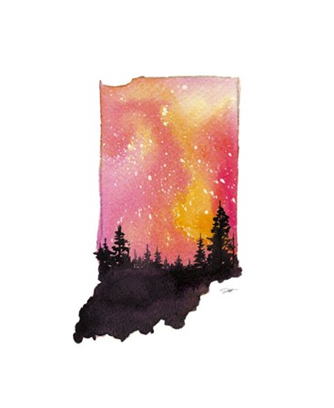 Indiana State Watercolor by Jessica Durrant art print