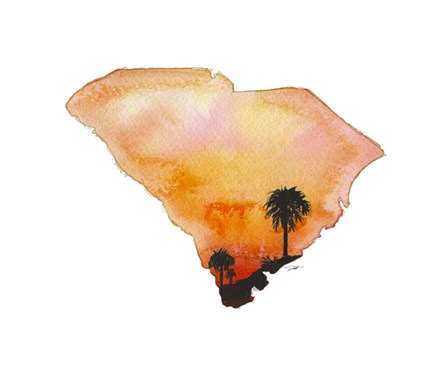 South Carolina State Watercolor by Jessica Durrant art print