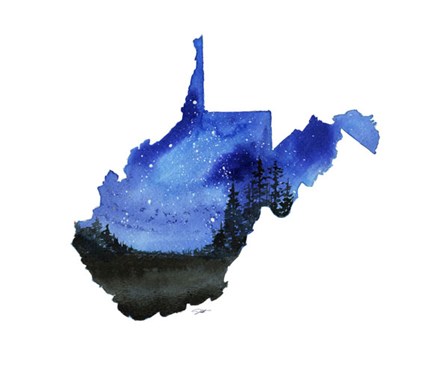 West Virginia State Watercolor by Jessica Durrant art print