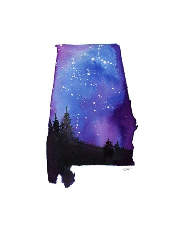 Alabama State Watercolor by Jessica Durrant art print
