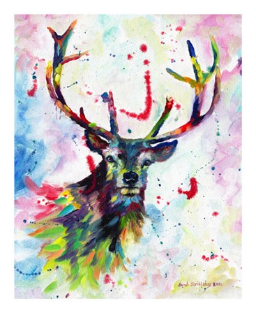 Color Stag by Sarah Stribbling art print