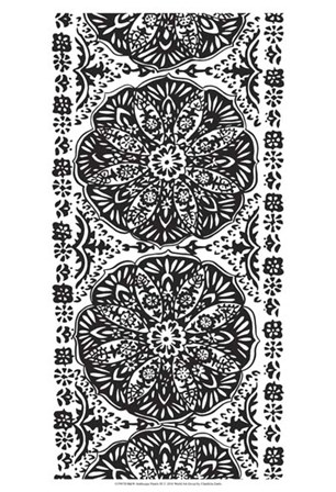 B&amp;W Arabesque Panels III by Chariklia Zarris art print