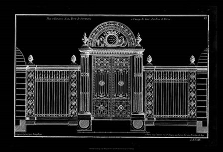 Neufforge Gate Blueprint IV by Jean F. De Neufforge art print