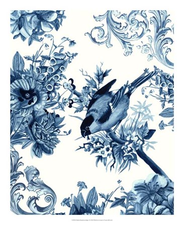 Bird &amp; Branch in Indigo I by Naomi McCavitt art print