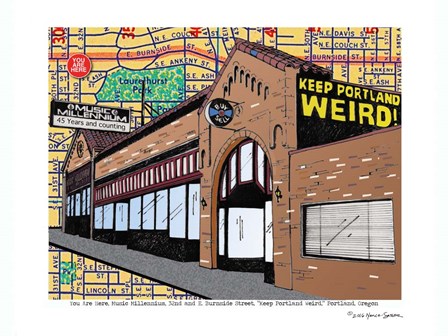 Keep Portland Weird Music Millennium by Lyn Nance Sasser and Stephen Sasser art print