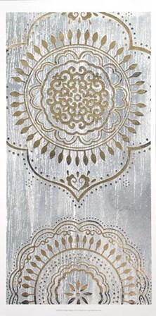 Indigo Mandala I - Metallic Foil by June Erica Vess art print
