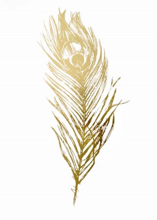 Gold Foil Feather II - Metallic Foil by Vision Studio art print