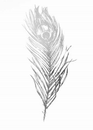 Silver Foil Feather II - Metallic Foil by Vision Studio art print