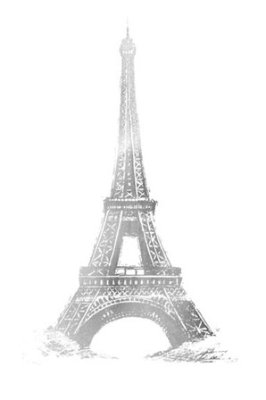 Silver Foil Eiffel Tower - Metallic Foil by Vision Studio art print