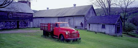 Red Vintage Pickup by Richard Berenholtz art print