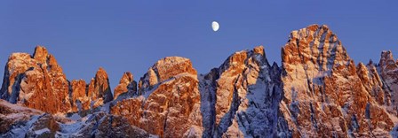 Pale Di San Martino And Moon, Italy by Frank Krahmer art print