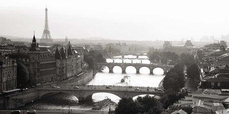 Bridges over the Seine River, Paris by Michael Setboun art print