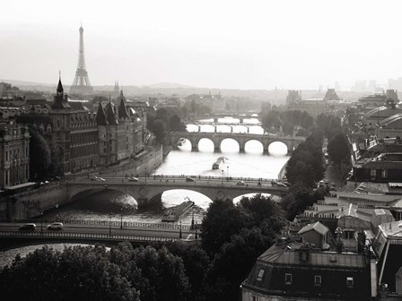 Bridges over the Seine River, Paris 2 by Michael Setboun art print