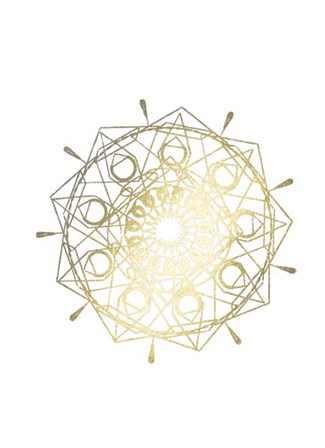Gold Foil Mandala II - Metallic Foil by Chariklia Zarris art print
