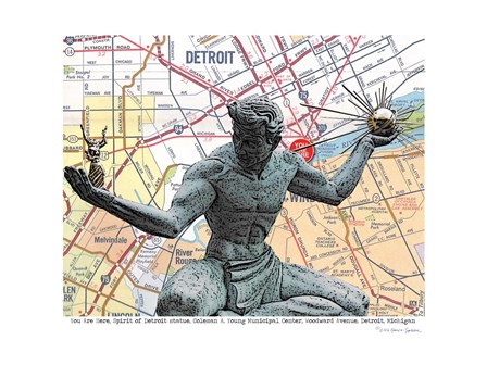 Spirit of Detroit by Lyn Nance Sasser and Stephen Sasser art print