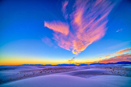 Sunset colors over White Sands National Monument, New Mexico by Alan Dyer/Stocktrek Images art print