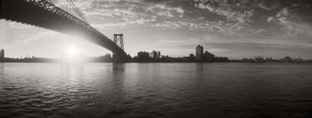 Suspension Bridge at sunrise, Williamsburg Bridge, East River, Manhattan, NY by Panoramic Images art print