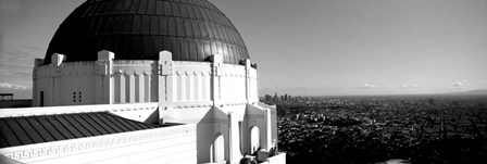 Observatory with cityscape in the background, Griffith Park Observatory, LA, California by Panoramic Images art print